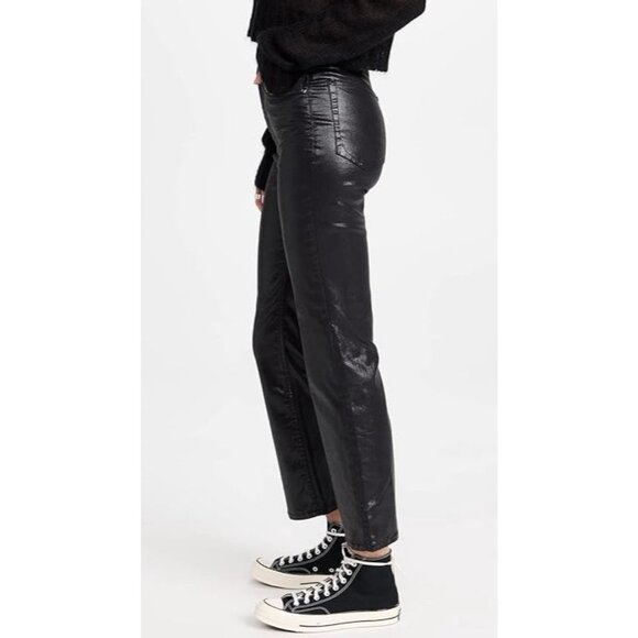 rag & bone Womens 27 Casey High Rise Ankle Flare Jeans Coated Black - Picture 10 of 12